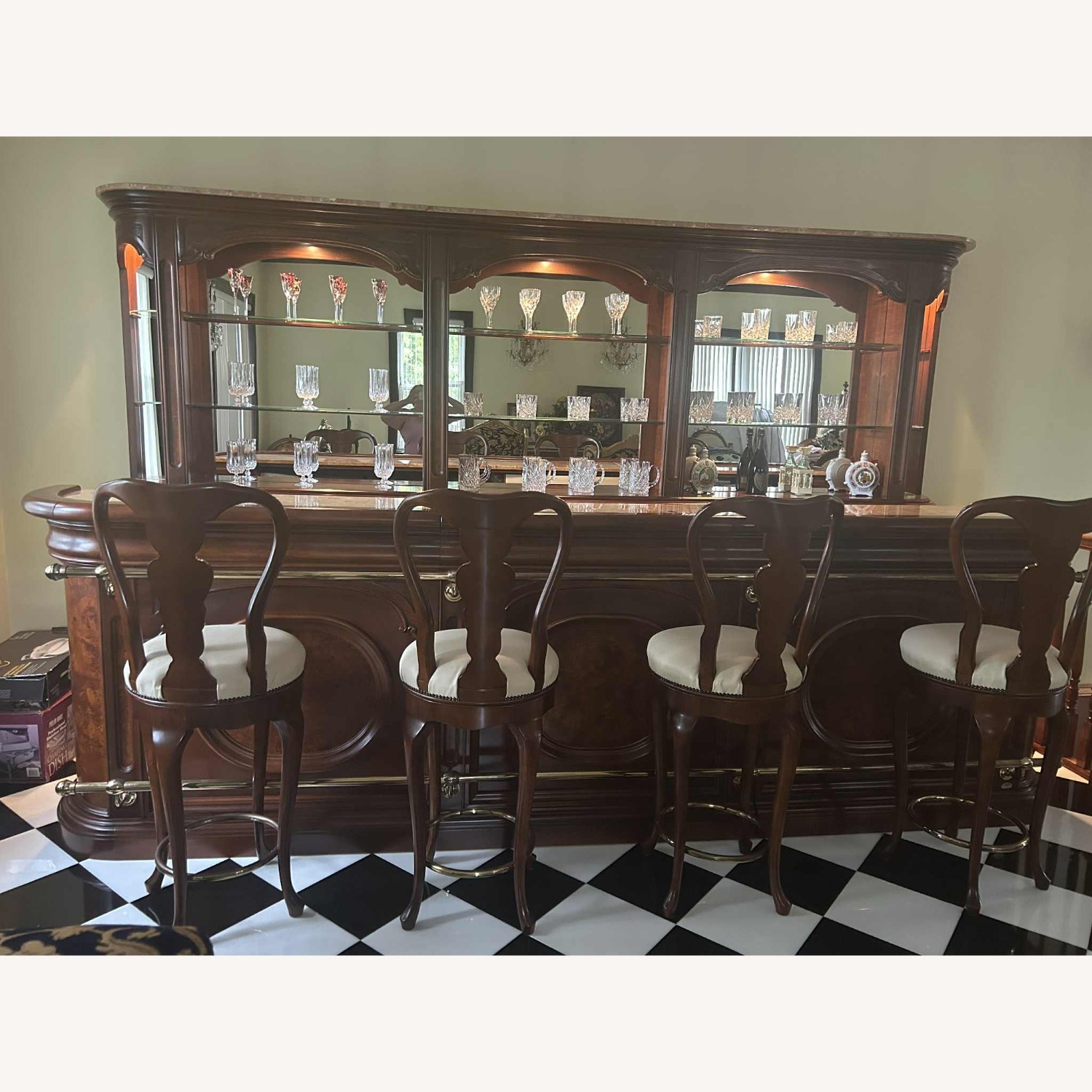 Exquisite Antique Louis XV Style Marble-Top Bar - image-2