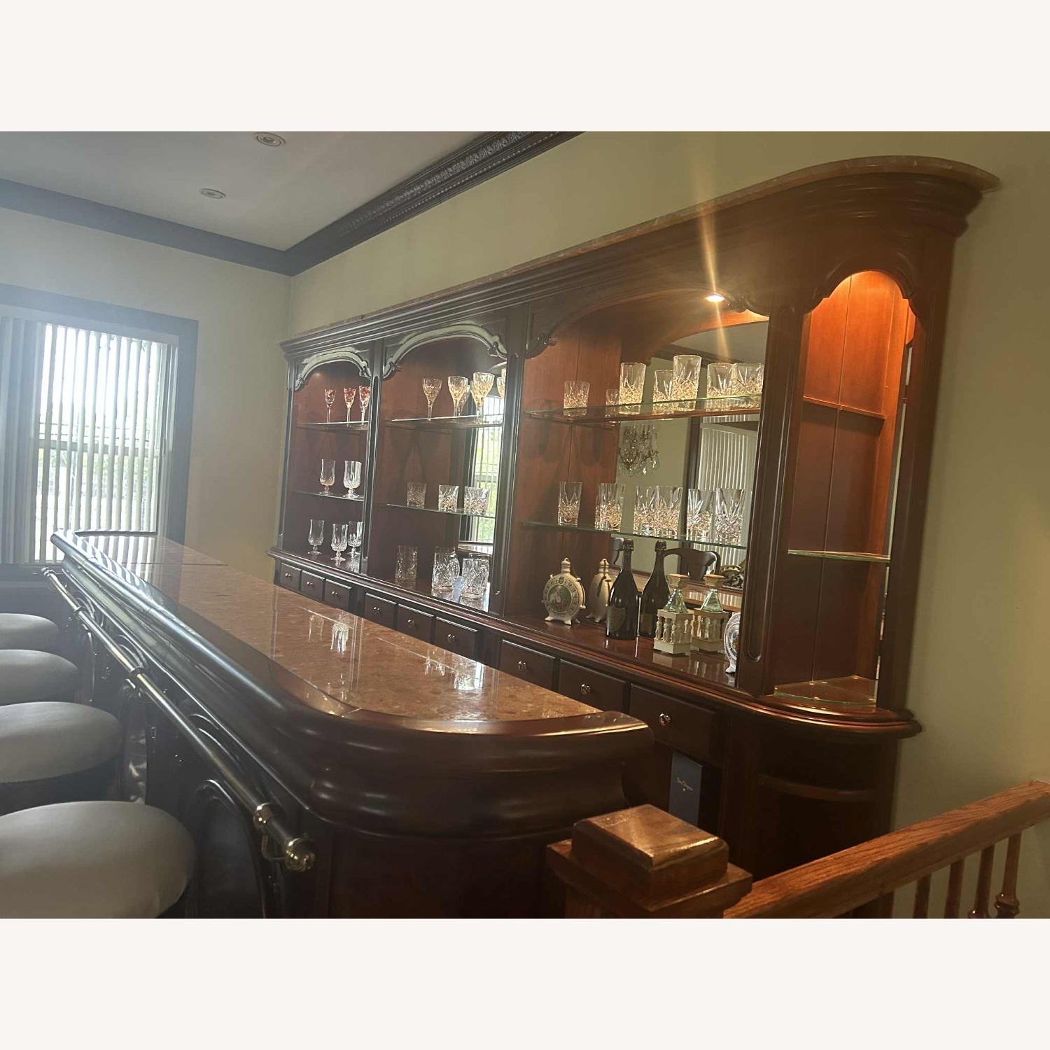 Exquisite Antique Louis XV Style Marble-Top Bar - image-3