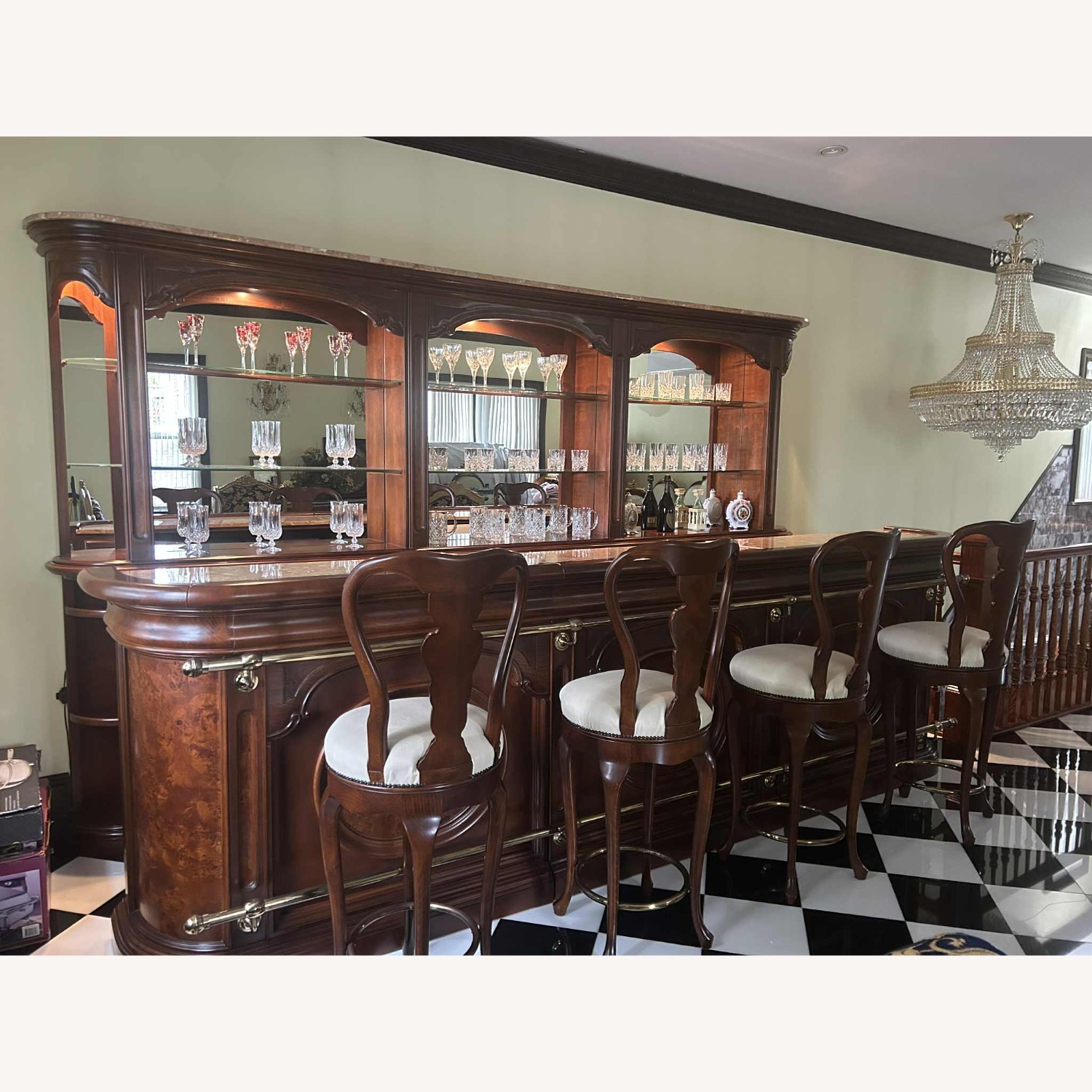 Exquisite Antique Louis XV Style Marble-Top Bar - image-1