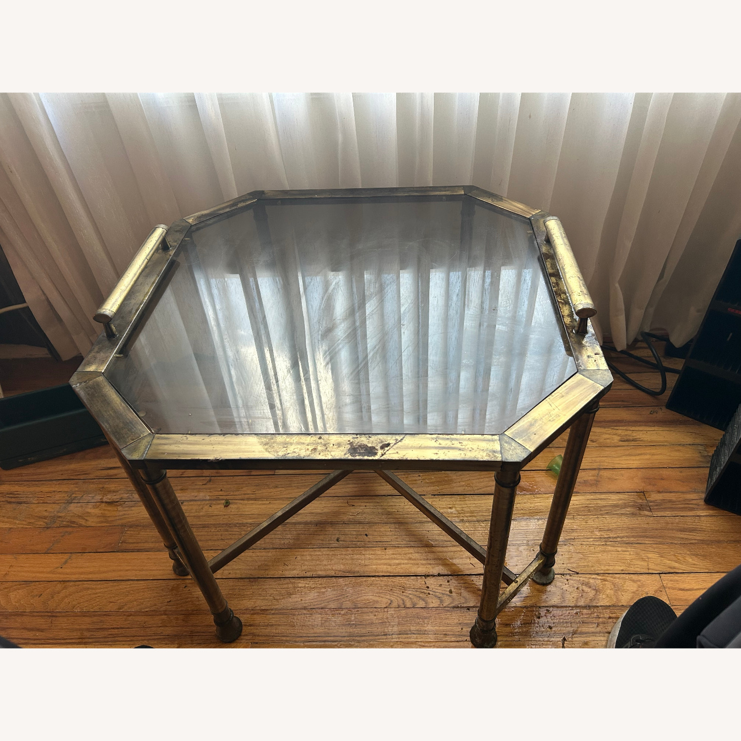 Gold Glass Side Table - image-1