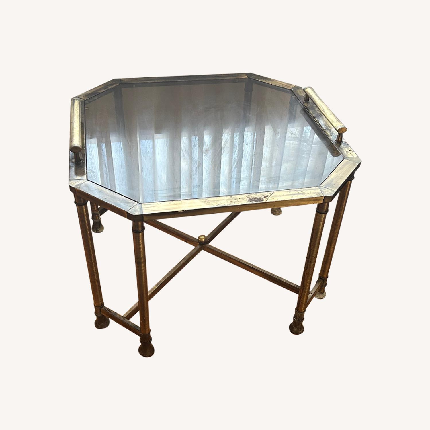 Gold Glass Side Table - image-0