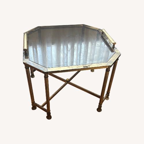 Used Gold Glass Side Table for sale on AptDeco
