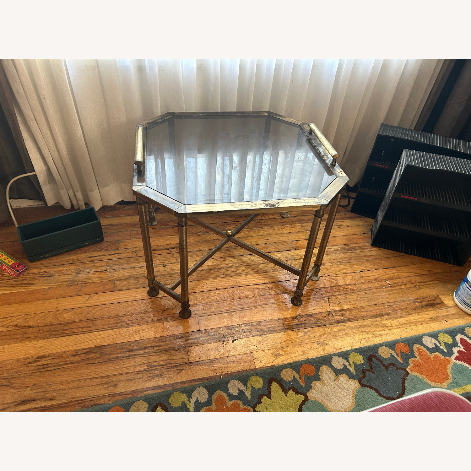 Gold Glass Side Table - image-2