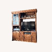 Light Brown Wood Media Storage