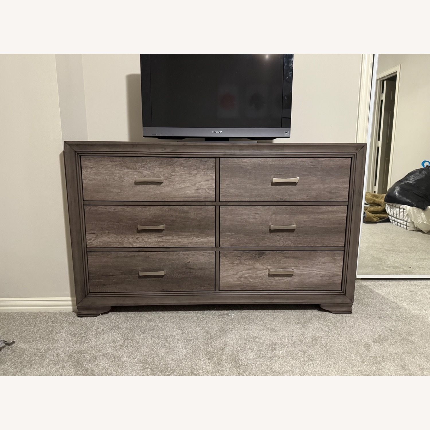 Rooms To Go Marlow Light Gray Wood Dresser - image-1