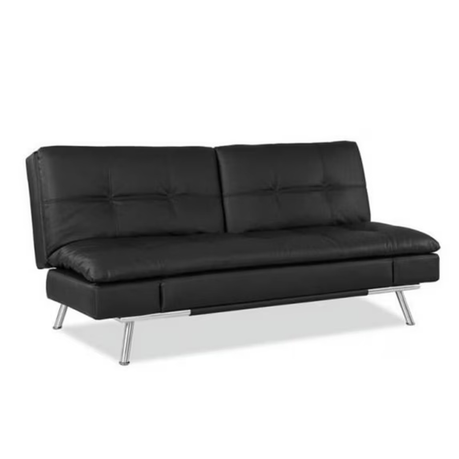 Lifestyle Solutions Black Leather Futon - image-0