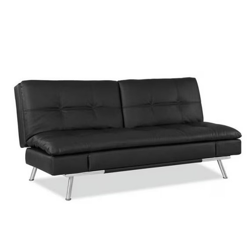 Used Lifestyle Solutions Black Leather Futon for sale on AptDeco