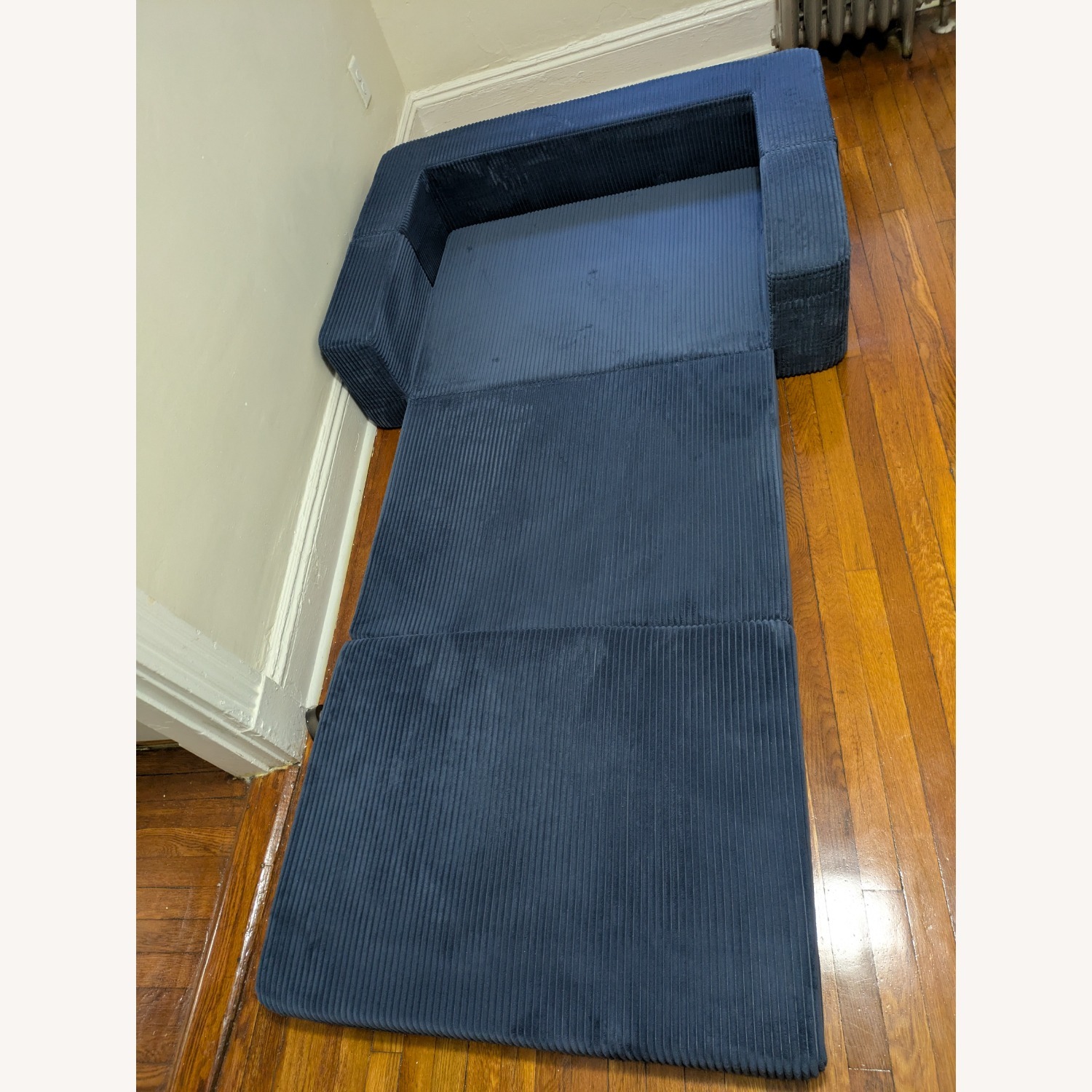Blue Fabric Sleeper Sofa - image-3