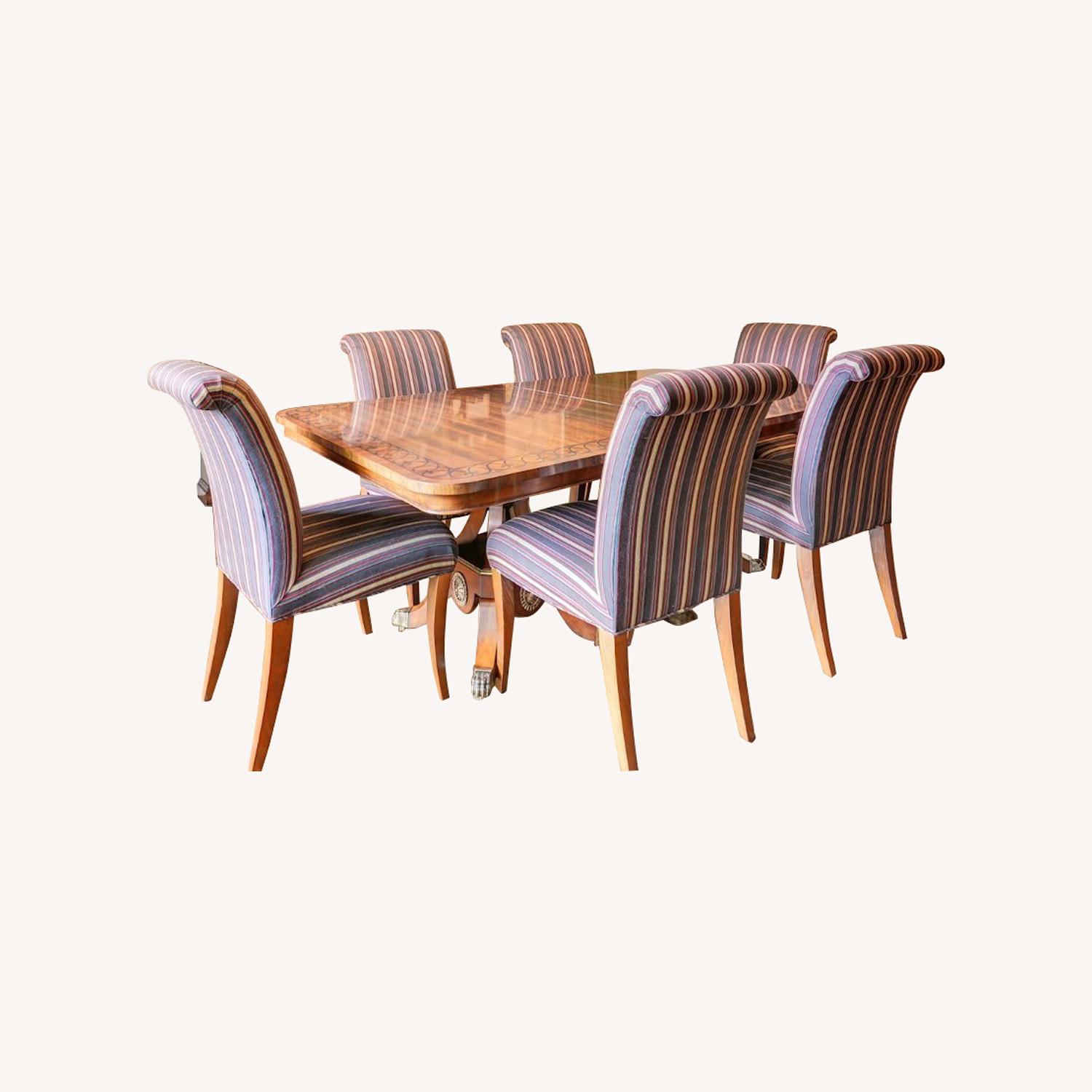 Dark Brown Wood Dining Table - image-0