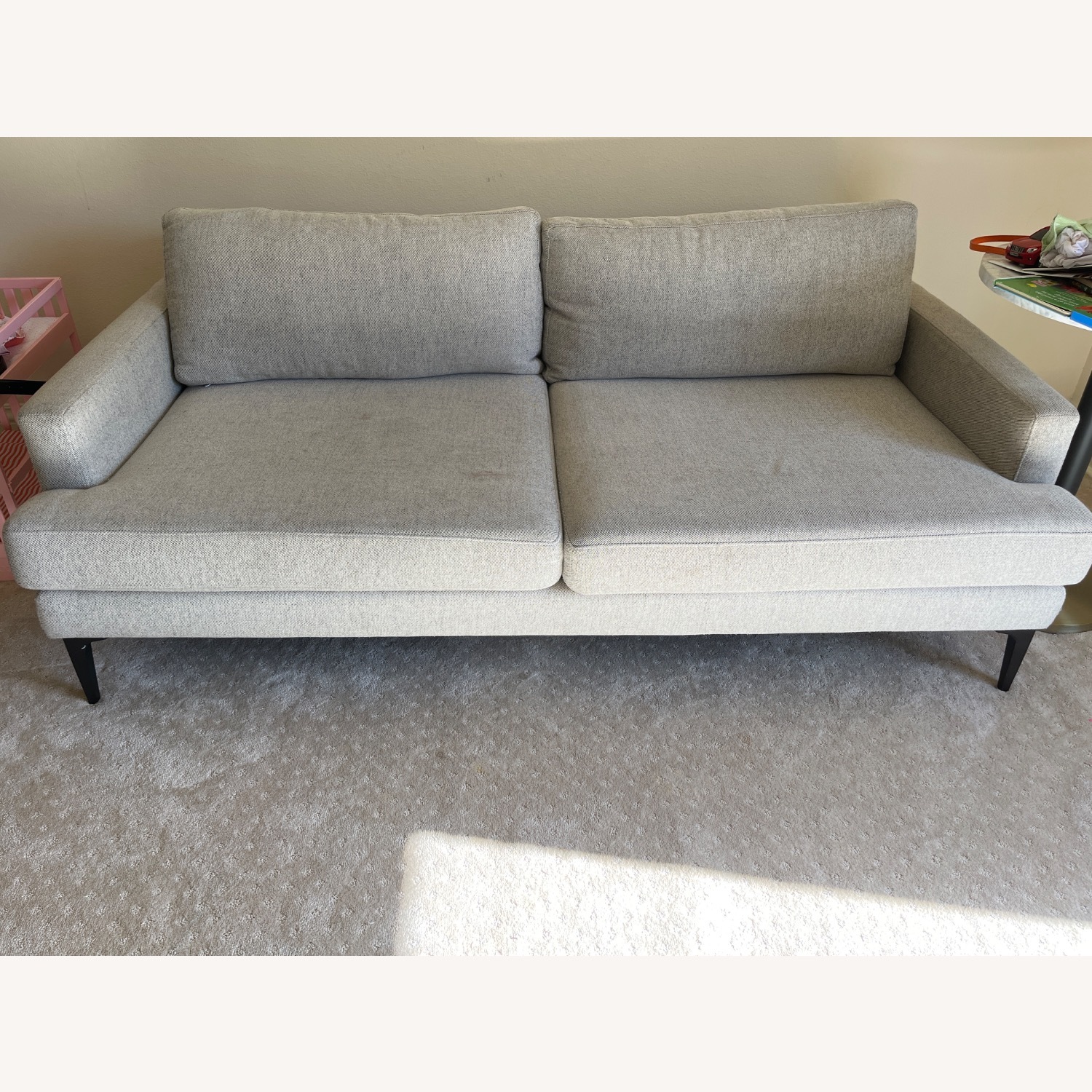 West Elm Andes Natural Fabric 2 Seater Sofa - image-1