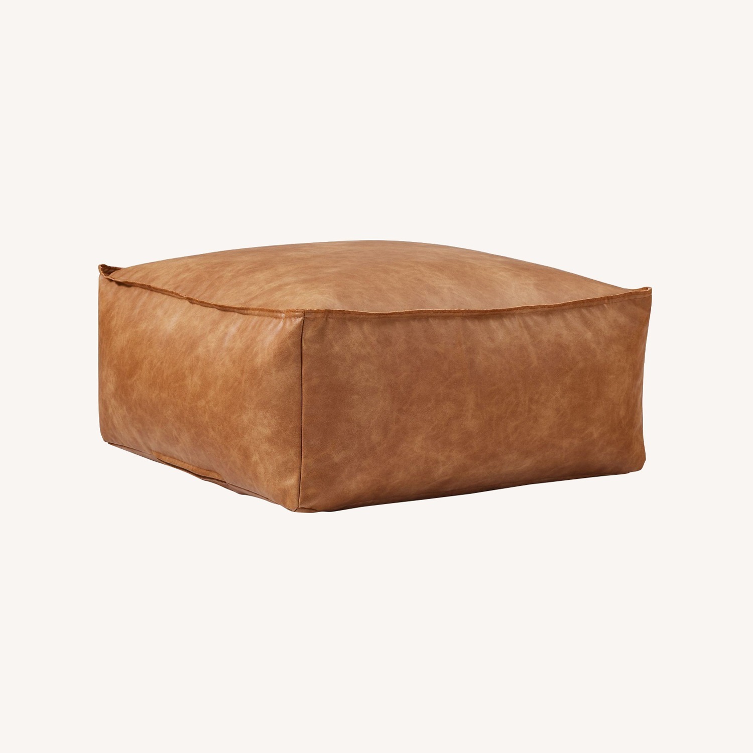 West Elm Vegan Leather Lounger Ottoman - image-0