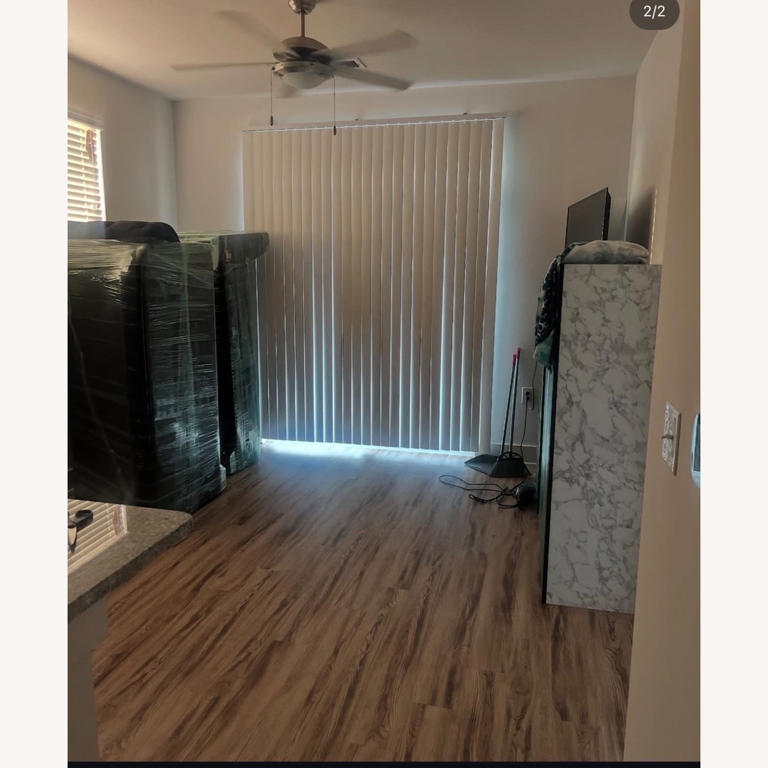 Black Fabric Couch - image-2