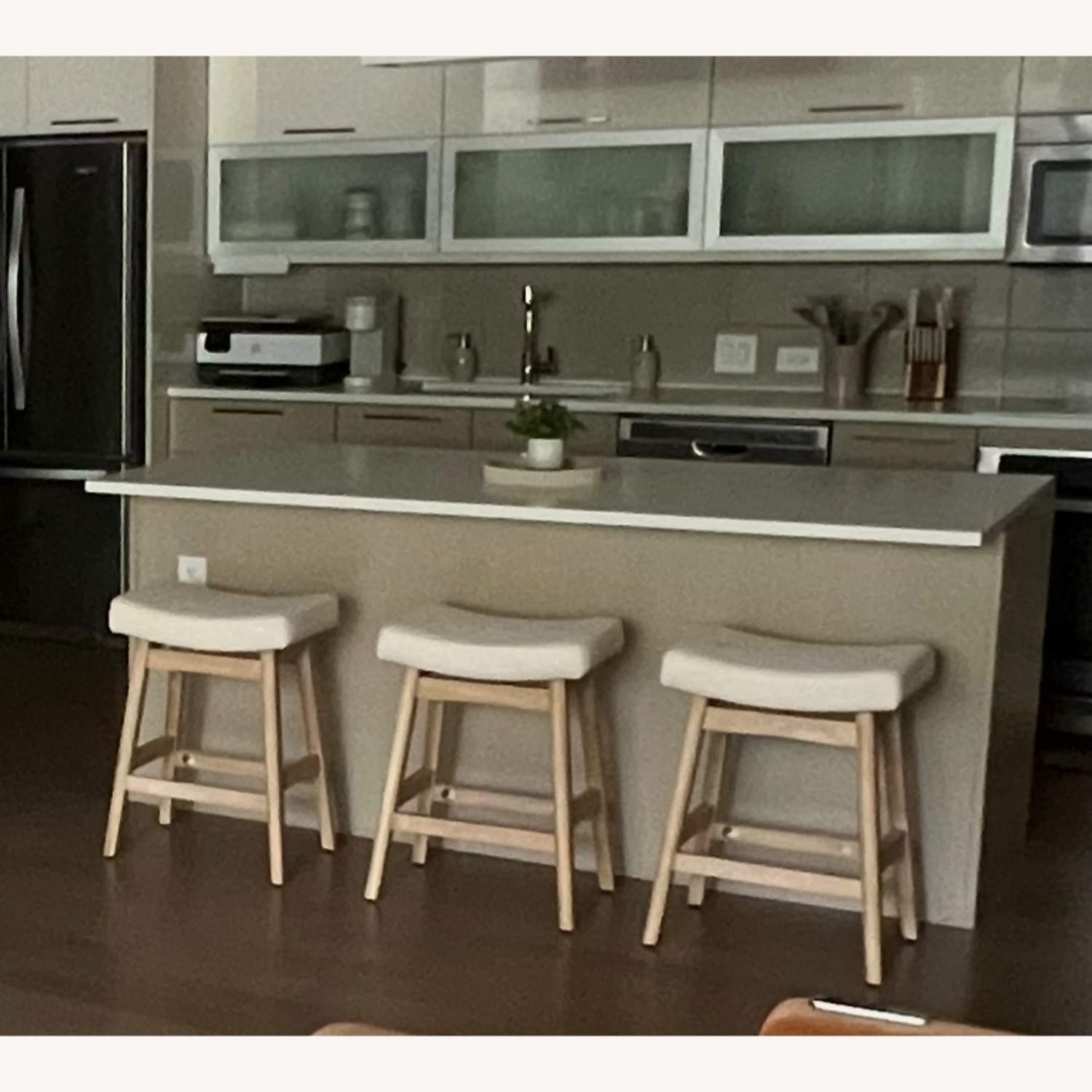 Amazon Cozy Man White Wood Stools - image-3