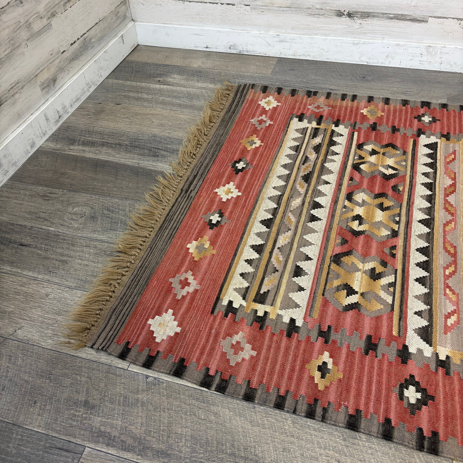 Vintage Turkish Kilim Wool Rug - image-3