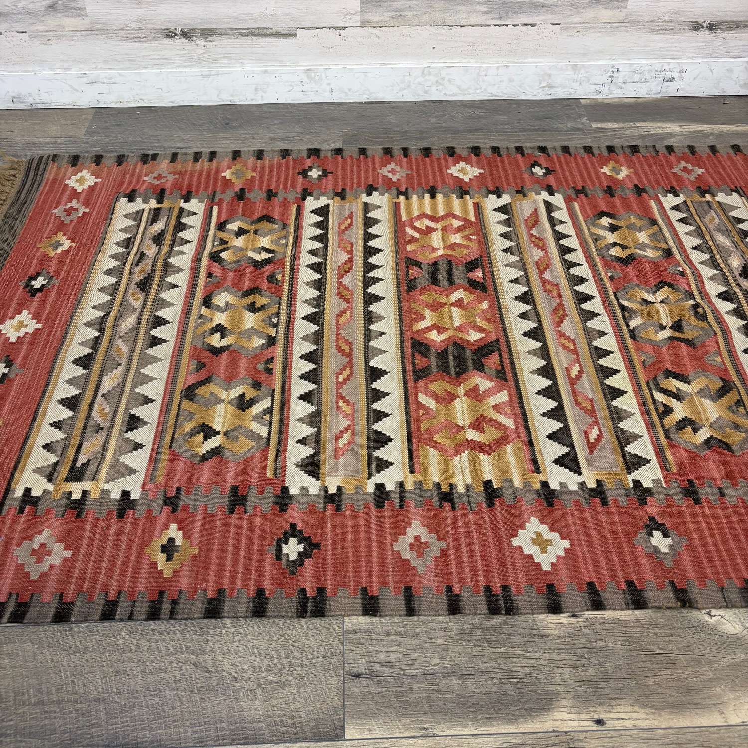 Vintage Turkish Kilim Wool Rug - image-4