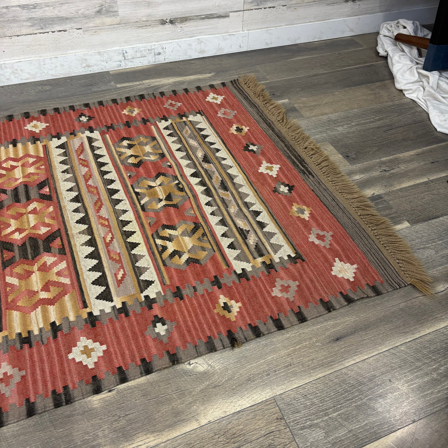 Vintage Turkish Kilim Wool Rug - image-5