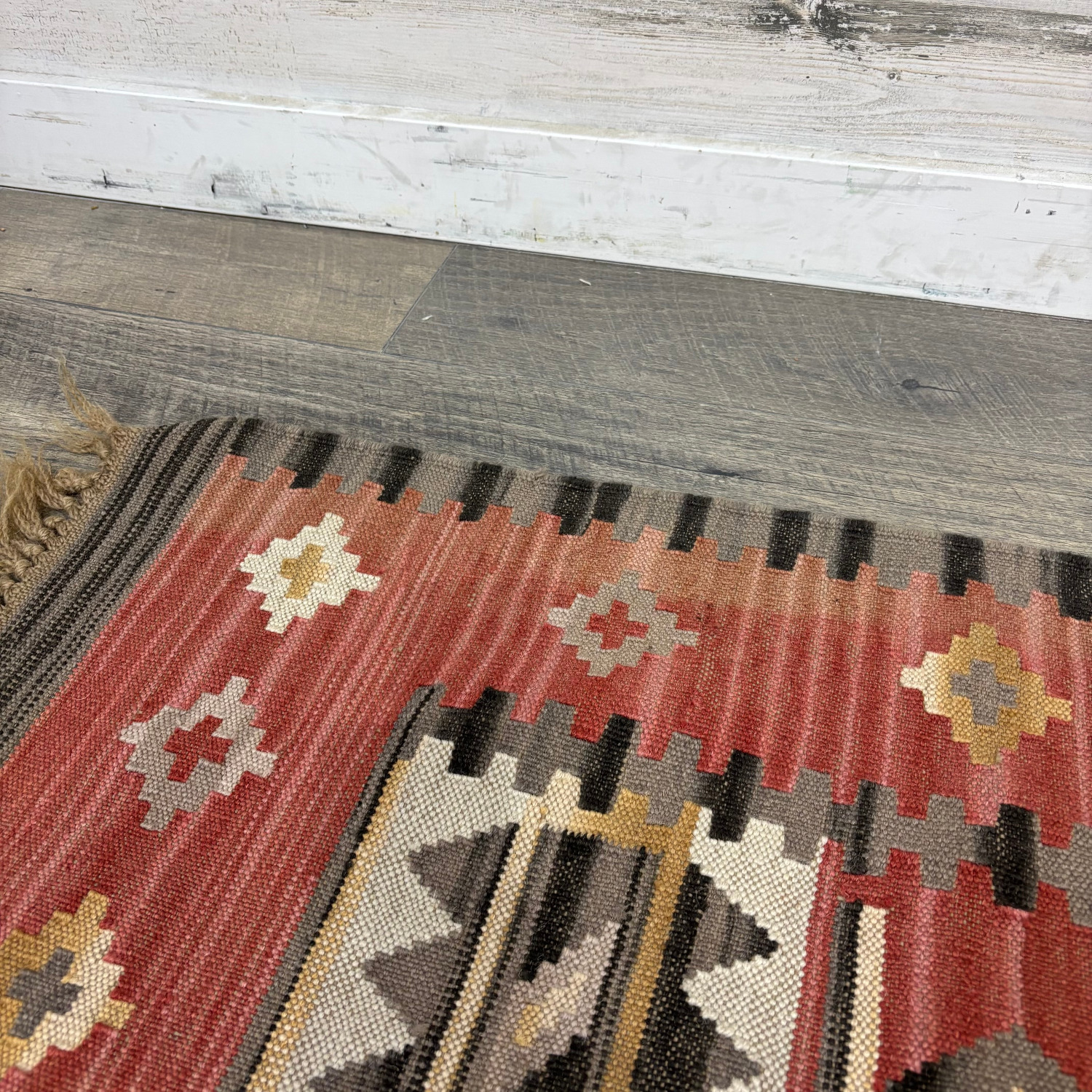 Vintage Turkish Kilim Wool Rug - image-2