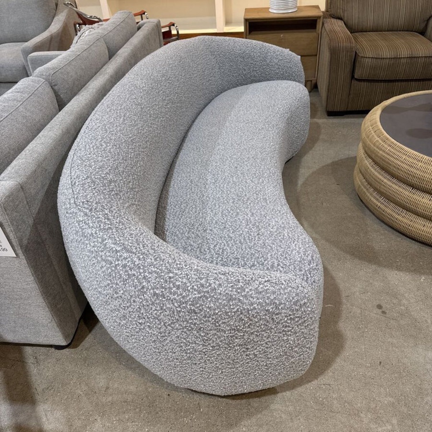 Foyzul Rolled Arm Boucle Sofa Gray - image-3
