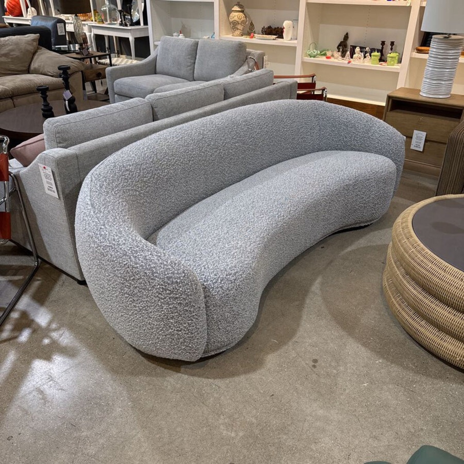 Foyzul Rolled Arm Boucle Sofa Gray - image-4