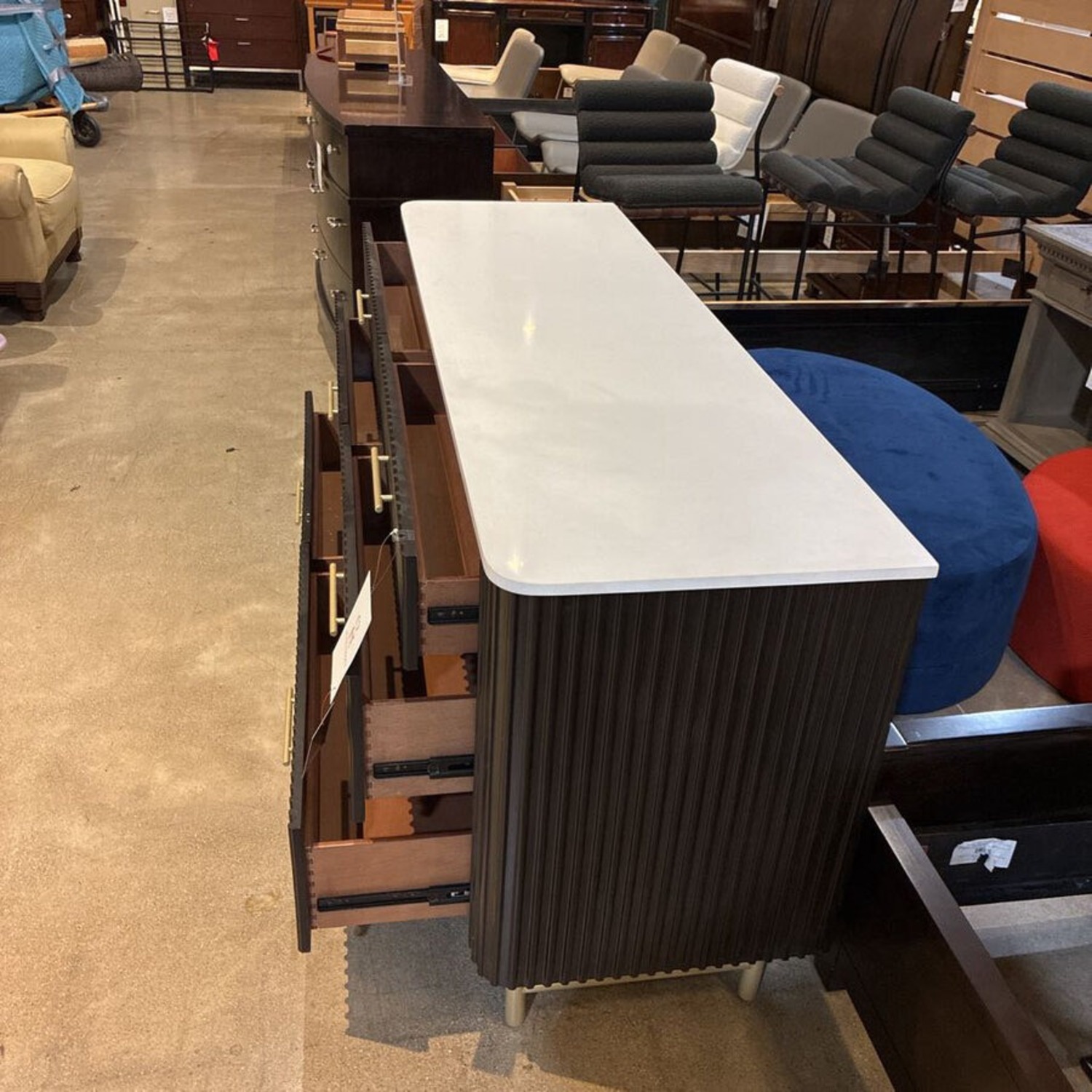 Acme Clayten Marble Top 6-Drawer Dresser - image-4