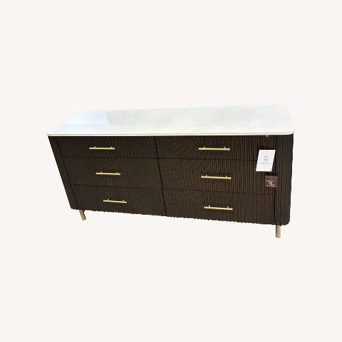 Used Acme Clayten Marble Top 6-Drawer Dresser for sale on AptDeco