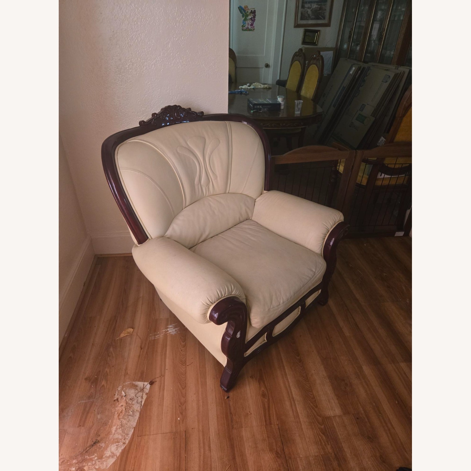 Natural Leather Accent Chairs - image-5