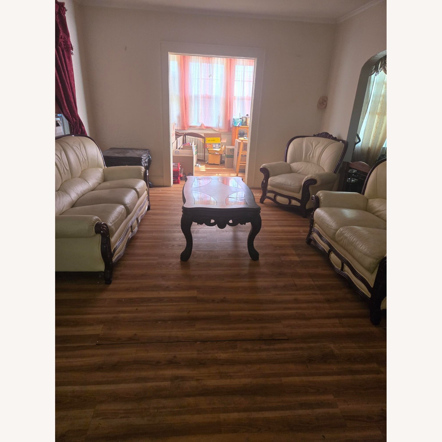 Natural Leather Accent Chairs - image-3