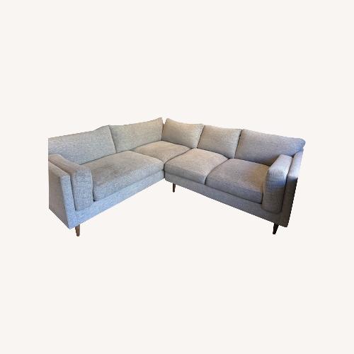 Used Vintage/Antique Light Gray 2 Piece Sectional for sale on AptDeco