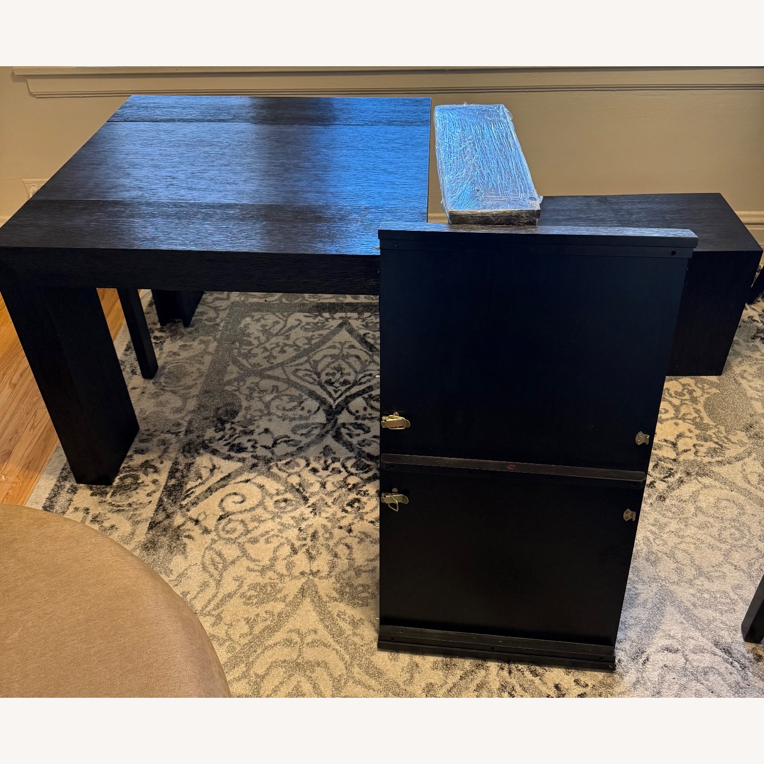 Smoked Hickory Transformer Dining Set With Bench - image-10