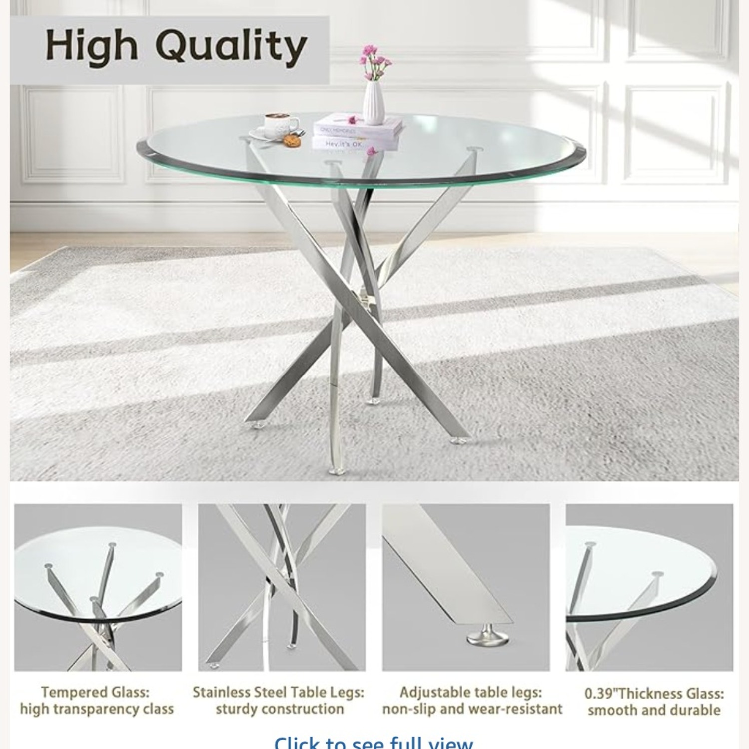 Transparent Glass Dining Table  - image-1