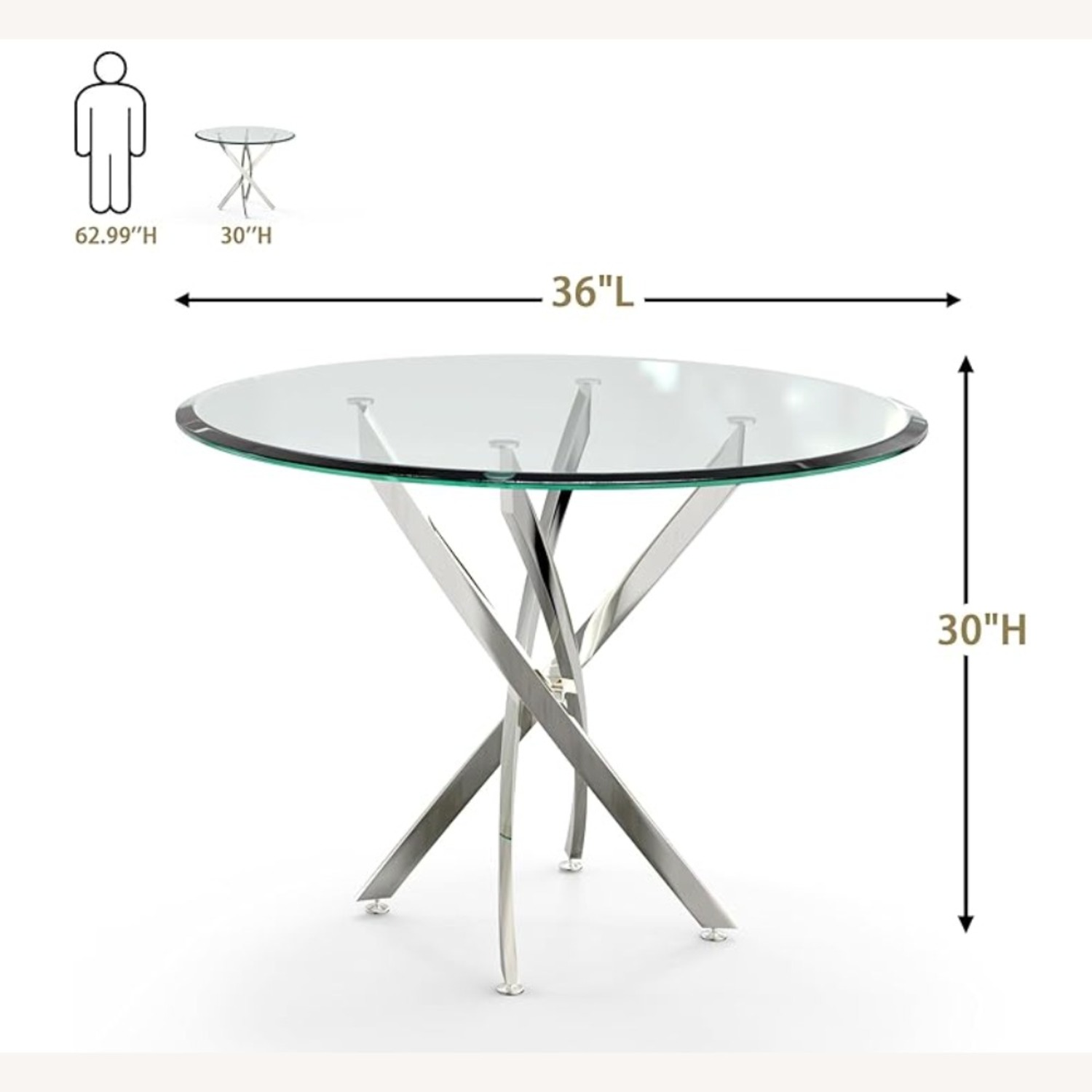 Transparent Glass Dining Table  - image-2