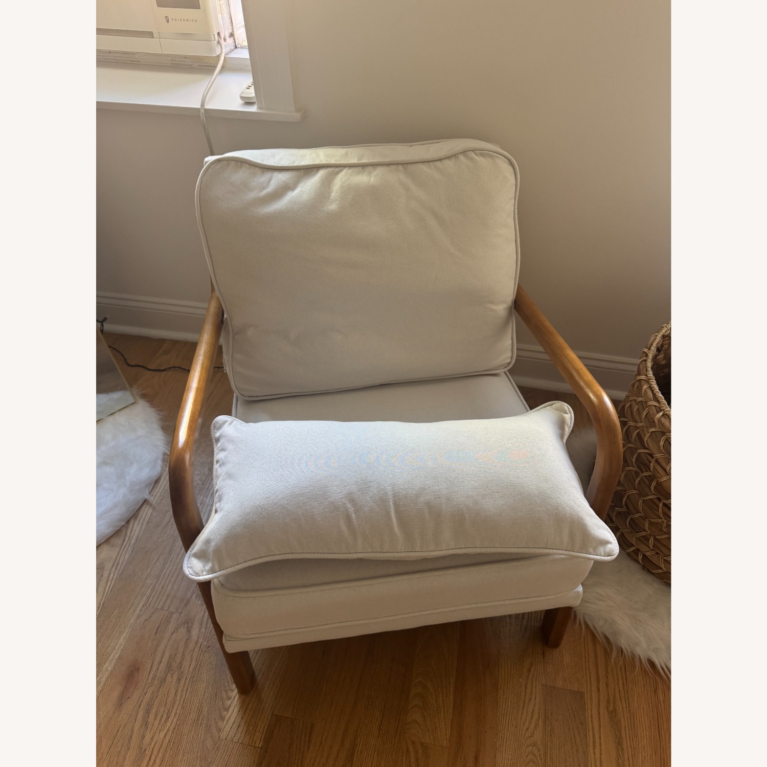 Wayfair Lemley White Wood Accent Chair - Thumbnail 3