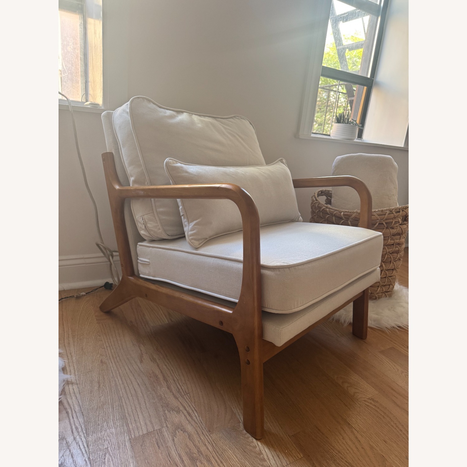 Wayfair Lemley White Wood Accent Chair