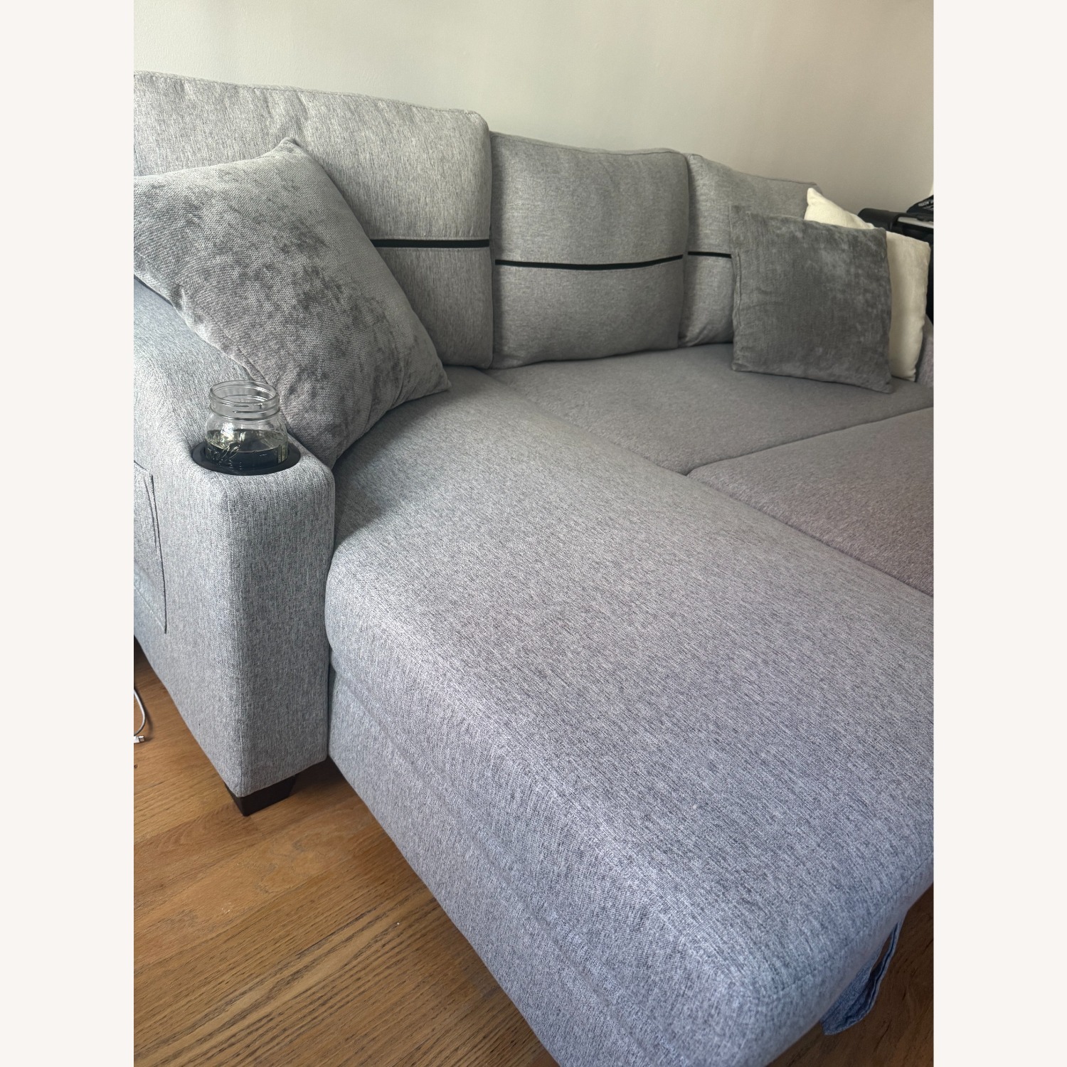 Amazon Light Gray Fabric Sleeper Sofa - image-8