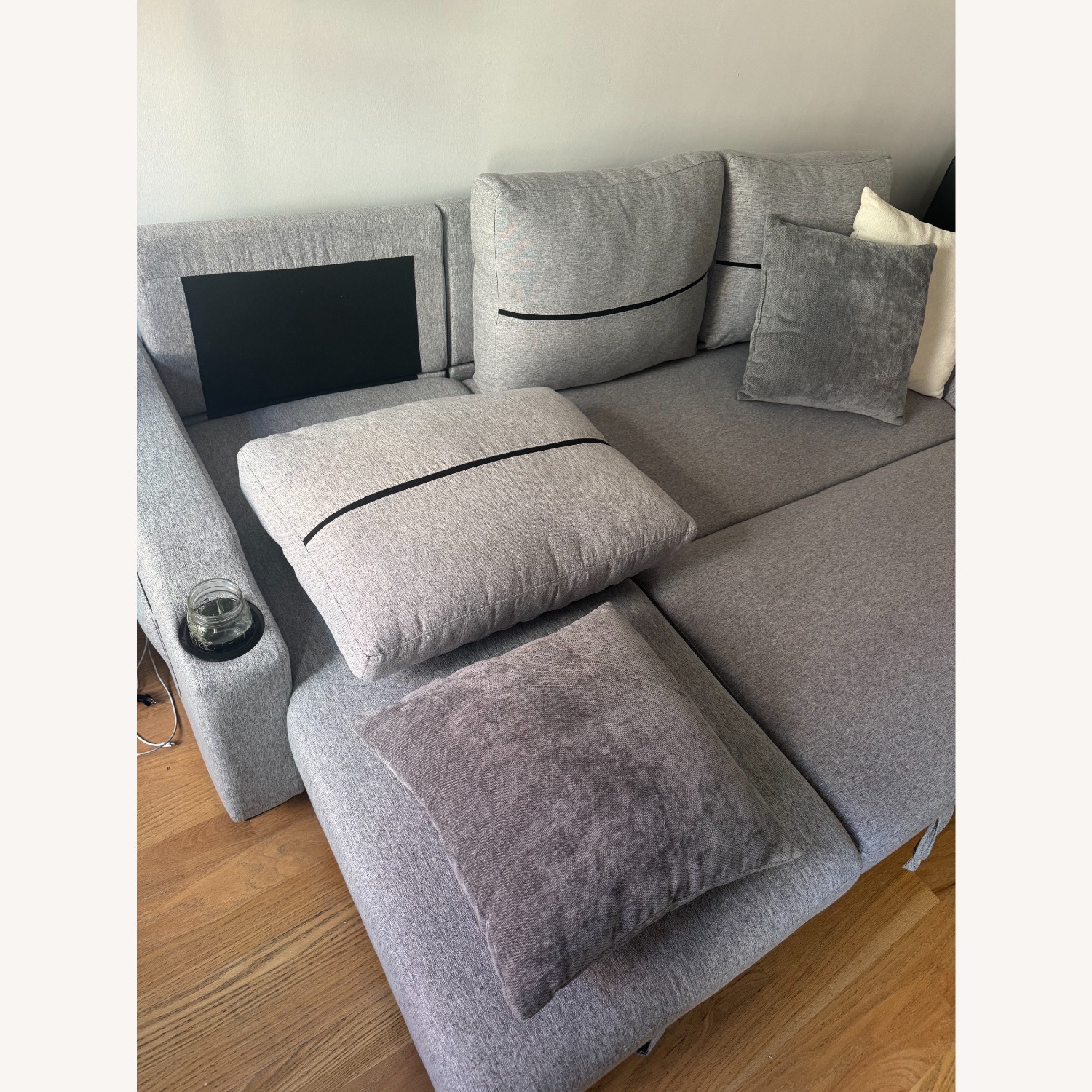 Amazon Light Gray Fabric Sleeper Sofa - image-6