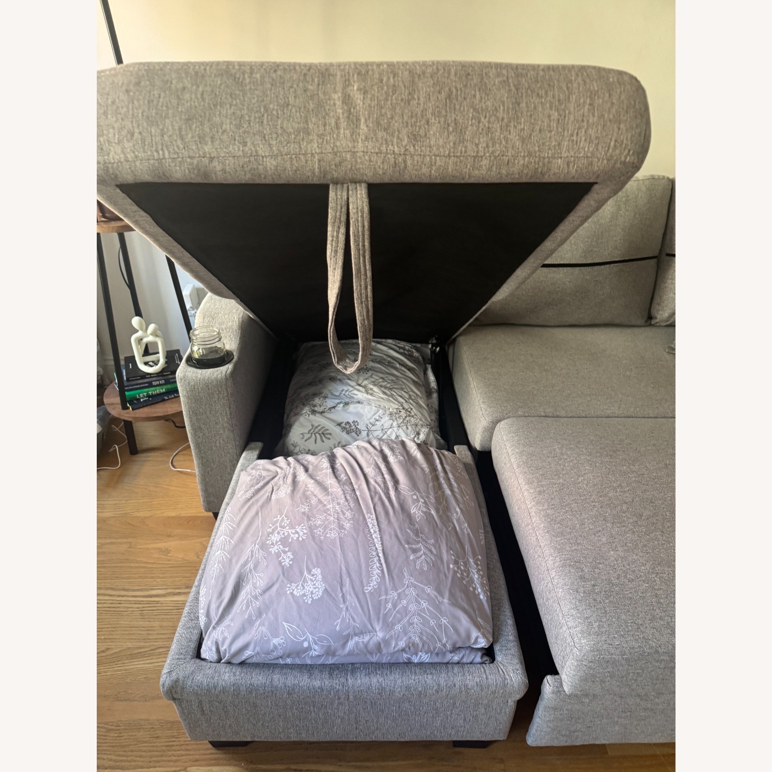 Amazon Light Gray Fabric Sleeper Sofa - image-7