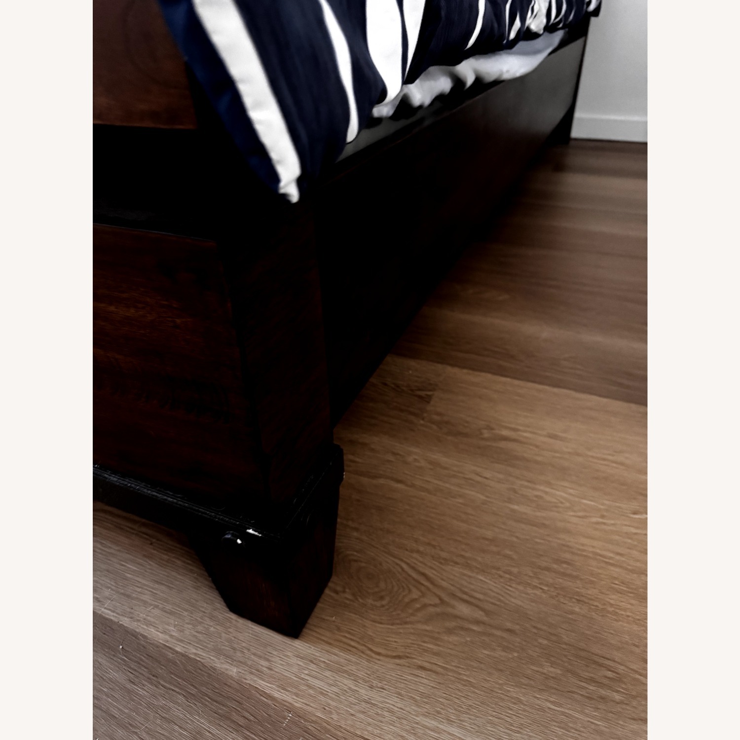 Raymour & Flanigan Dark Brown Wood Queen Bed - image-4