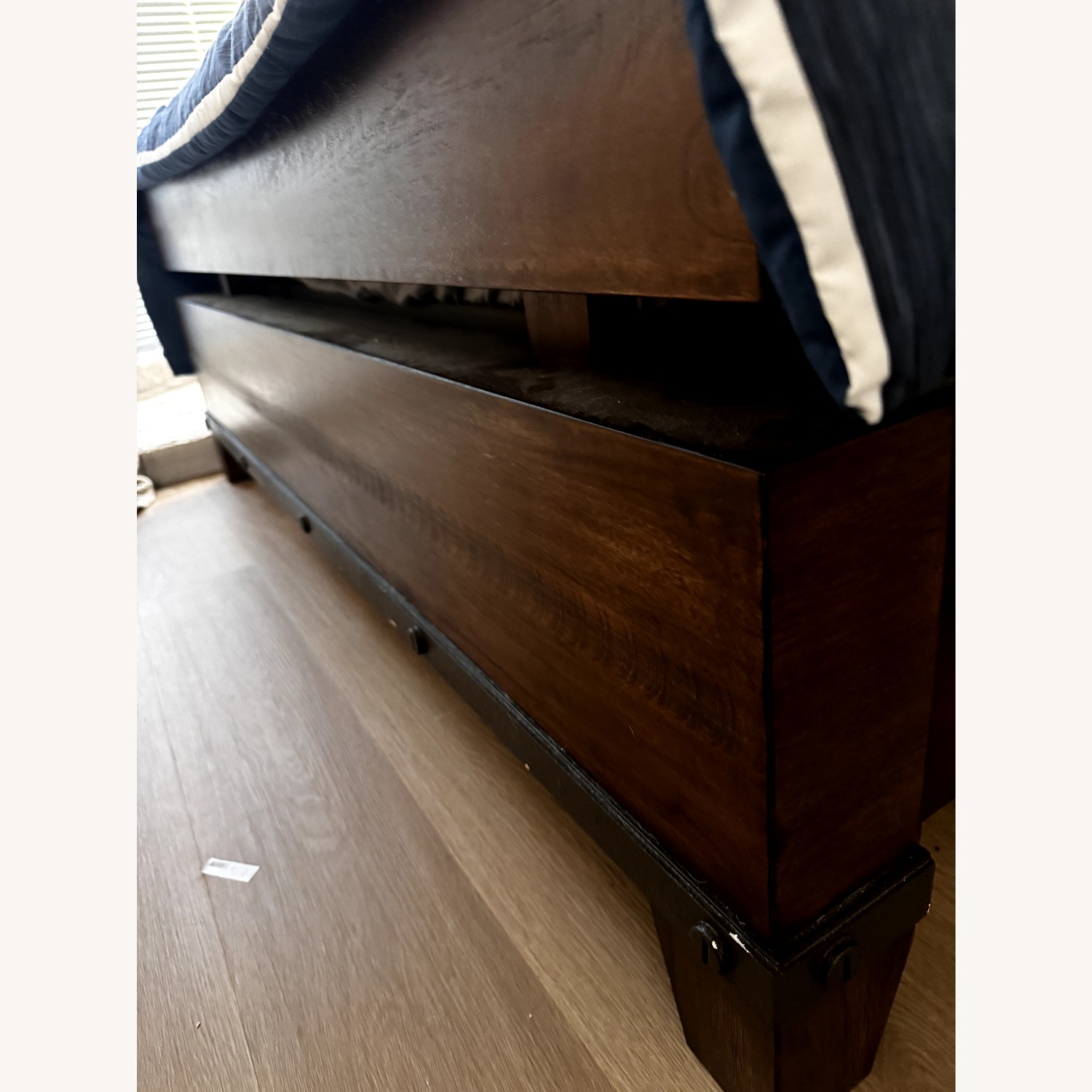 Raymour & Flanigan Dark Brown Wood Queen Bed - image-3