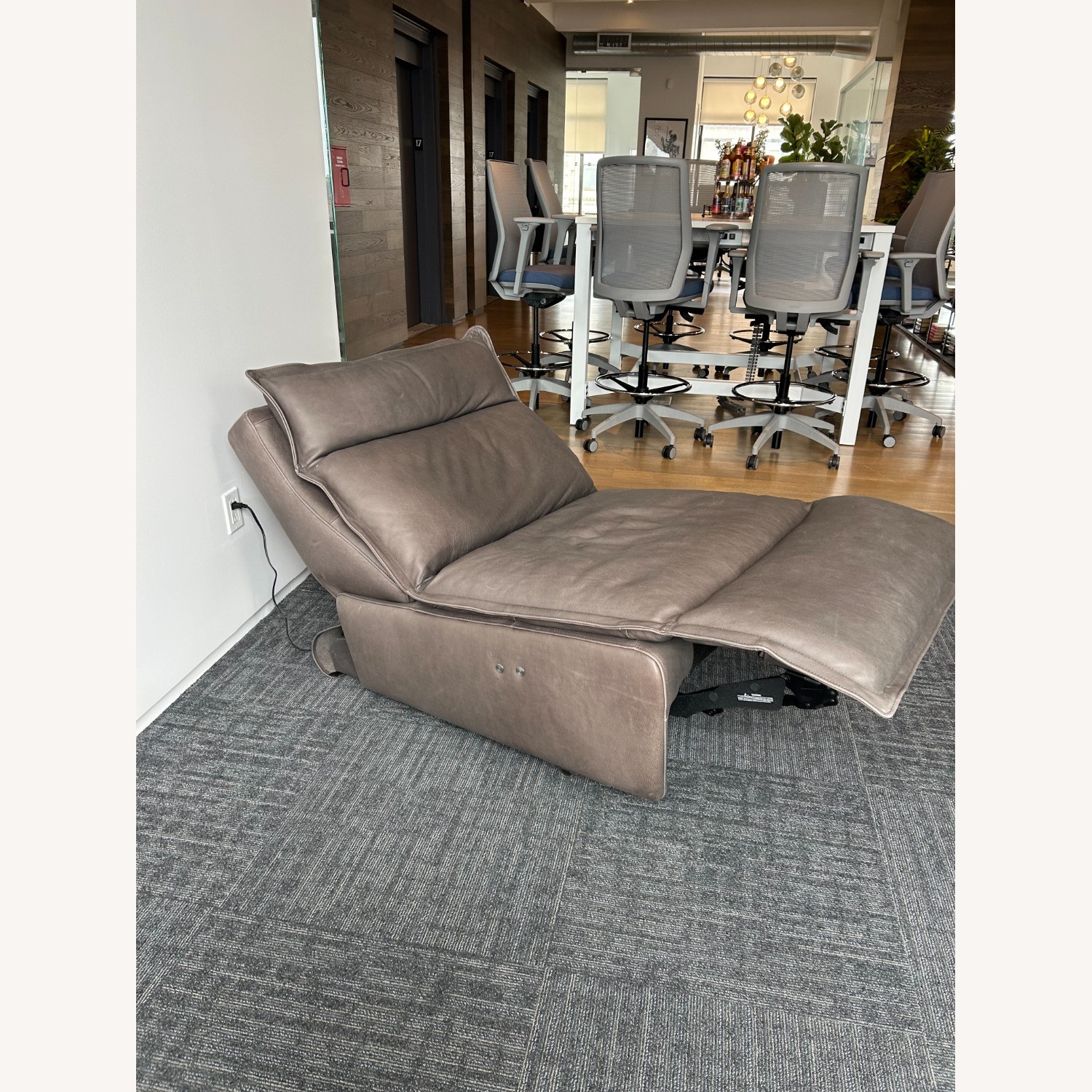 Arhaus Rowland Light Brown Leather Recliner - image-3