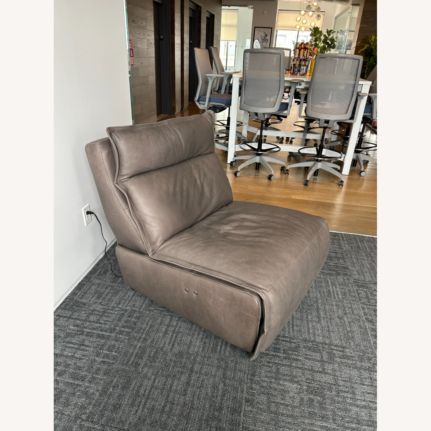 Arhaus Rowland Light Brown Leather Recliner - image-2