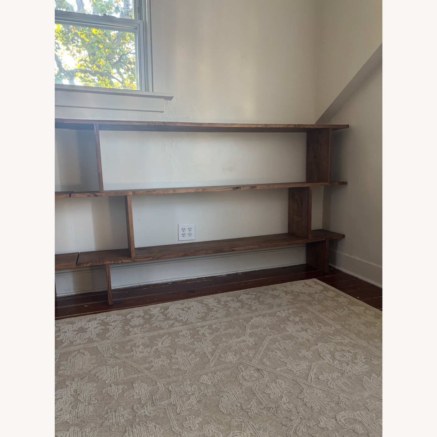 Handmade Light Brown Wood Bookcase - image-5