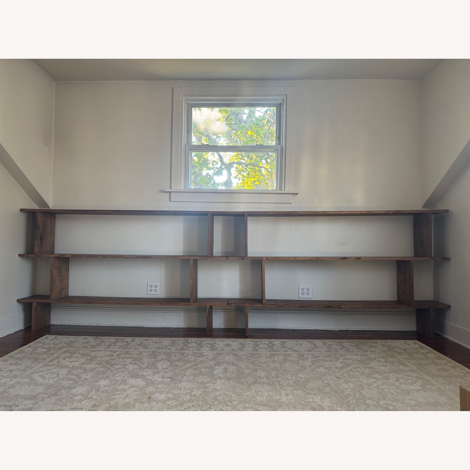Handmade Light Brown Wood Bookcase - image-2