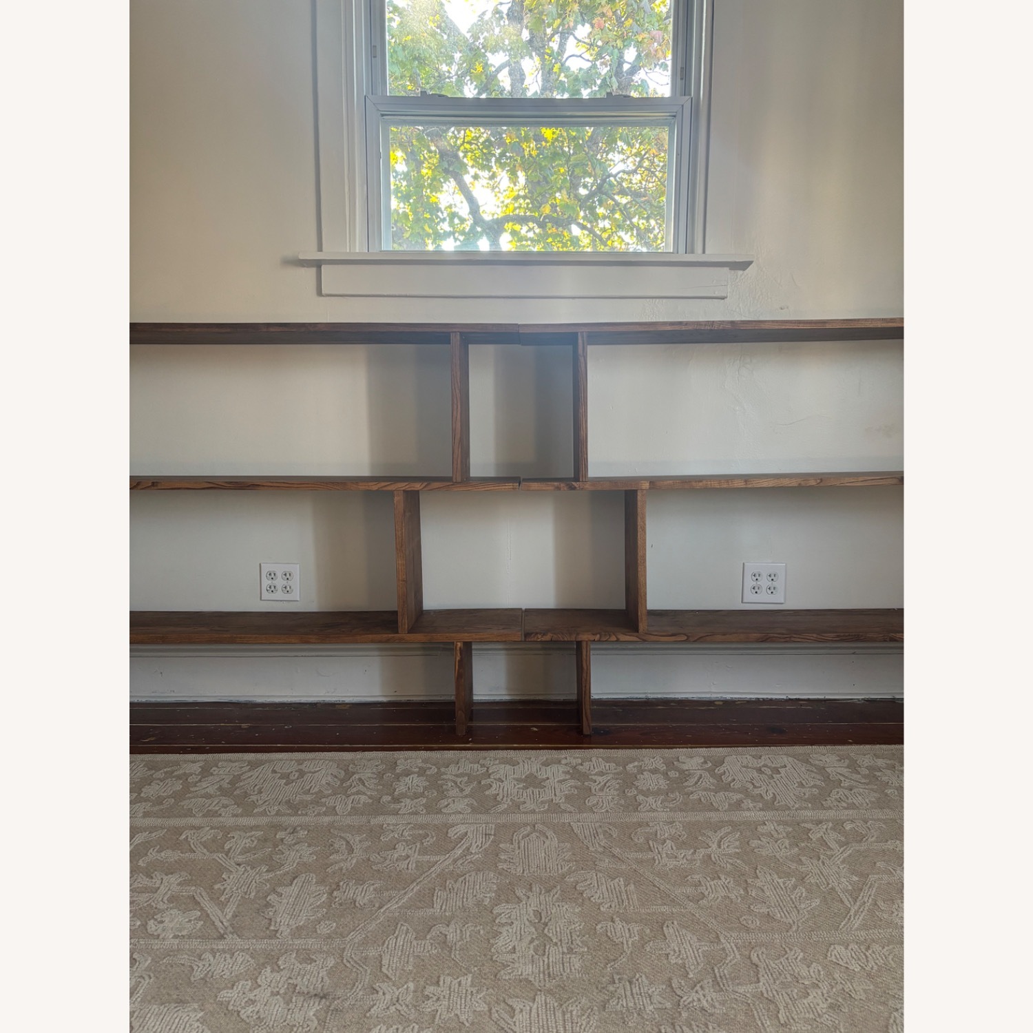 Handmade Light Brown Wood Bookcase - image-7