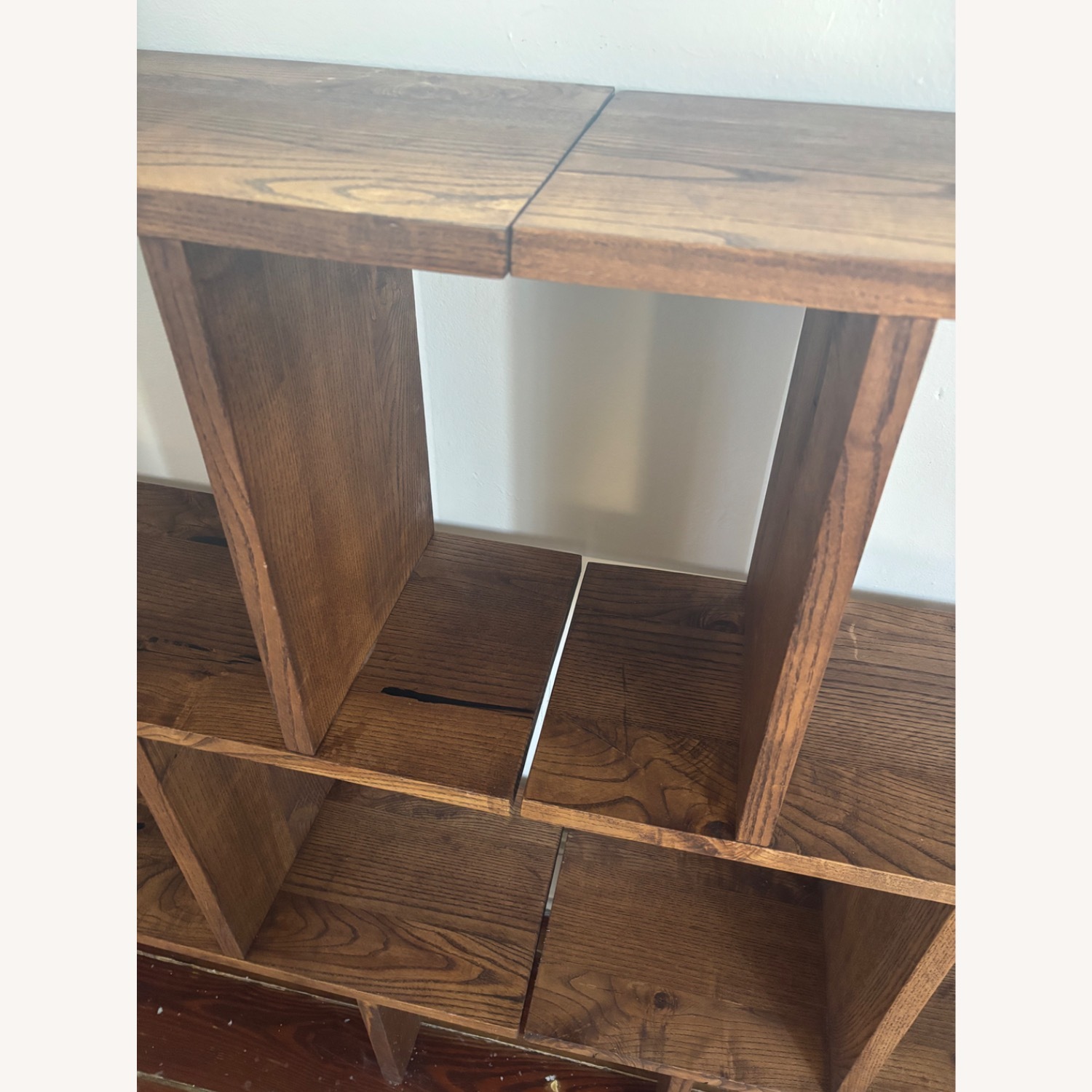 Handmade Light Brown Wood Bookcase - image-8