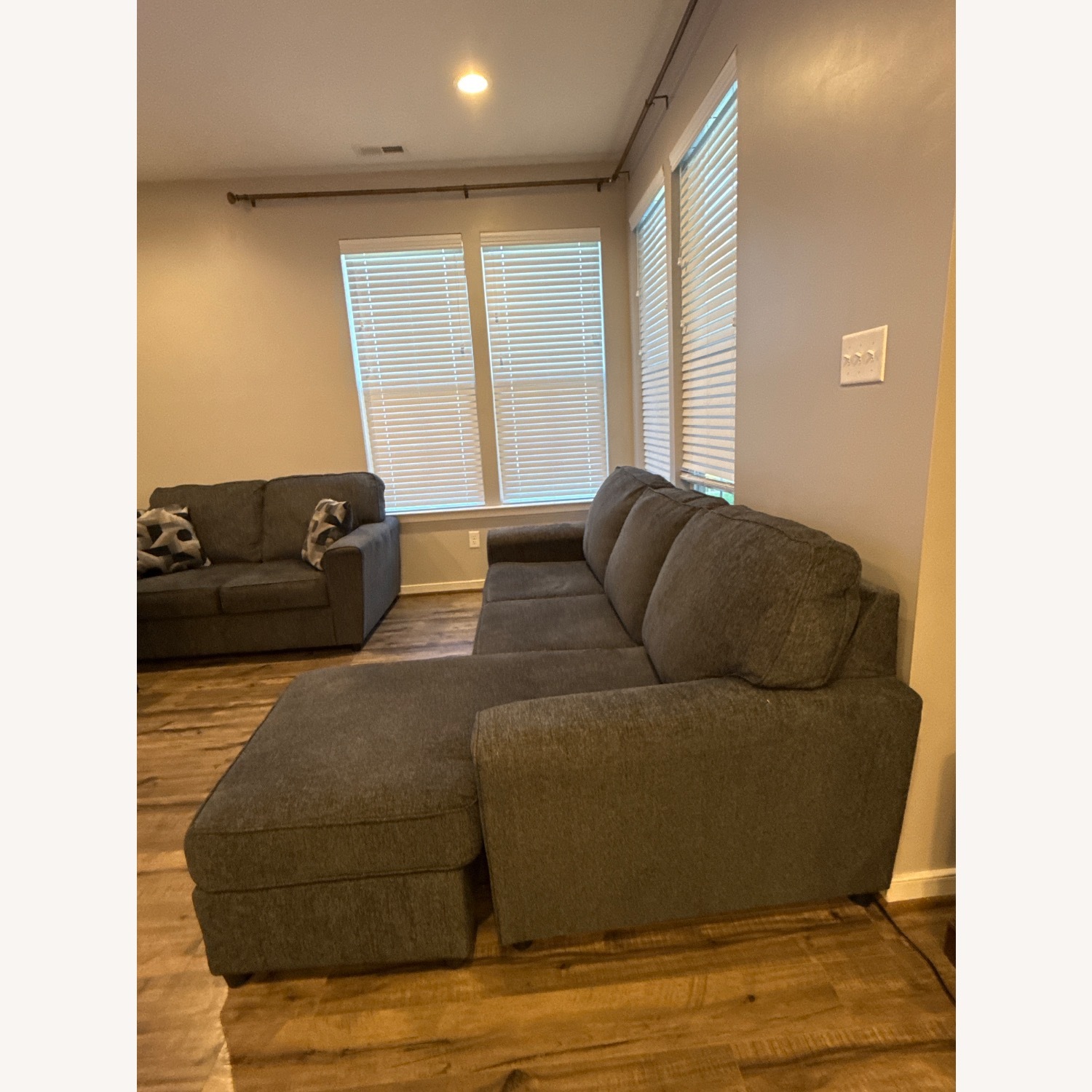 Ashley Furniture Cascilla Dark Gray Fabric Chaise Lounge - image-3