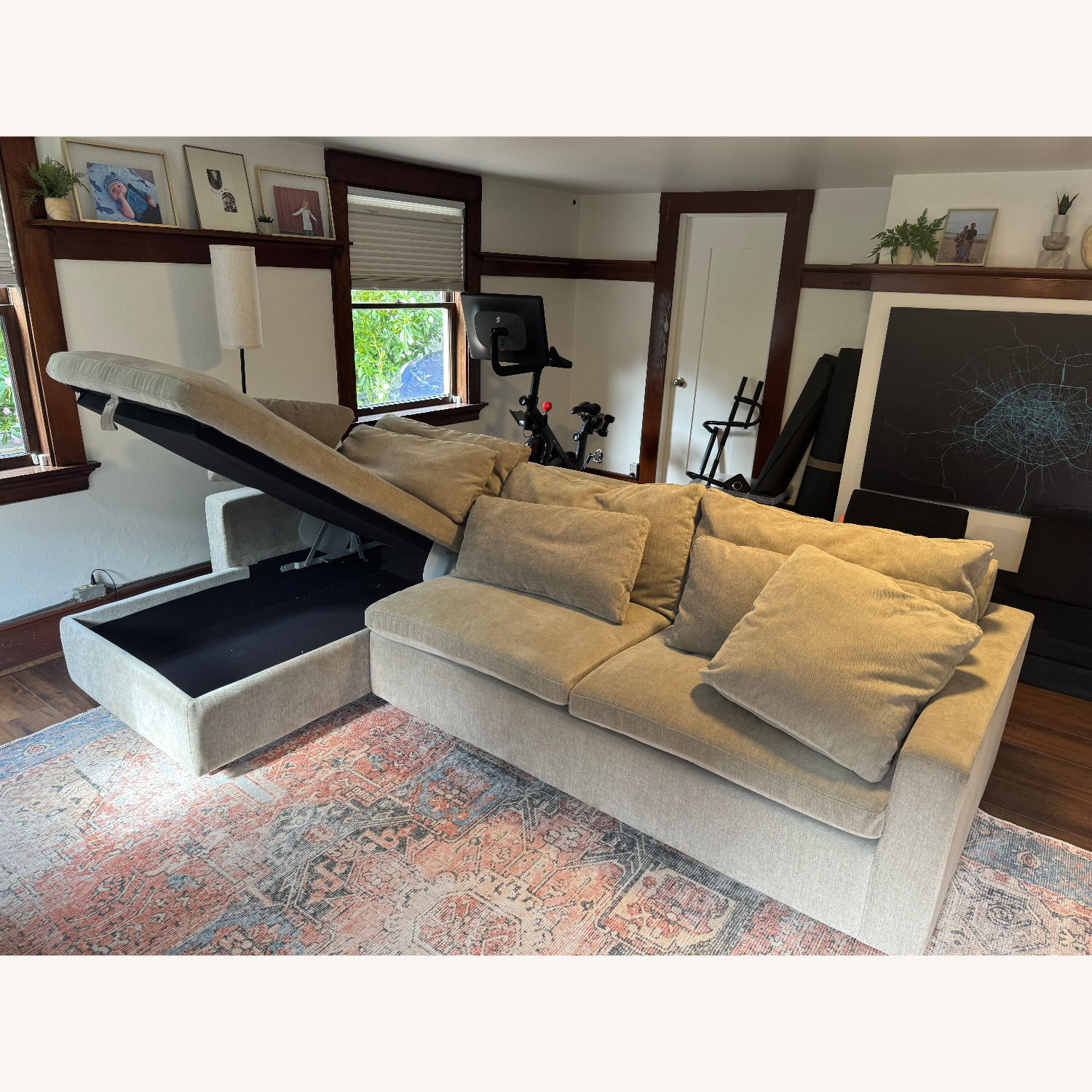 West Elm Harmony Modular 2 Piece Sleeper With Storage Chaise - image-2