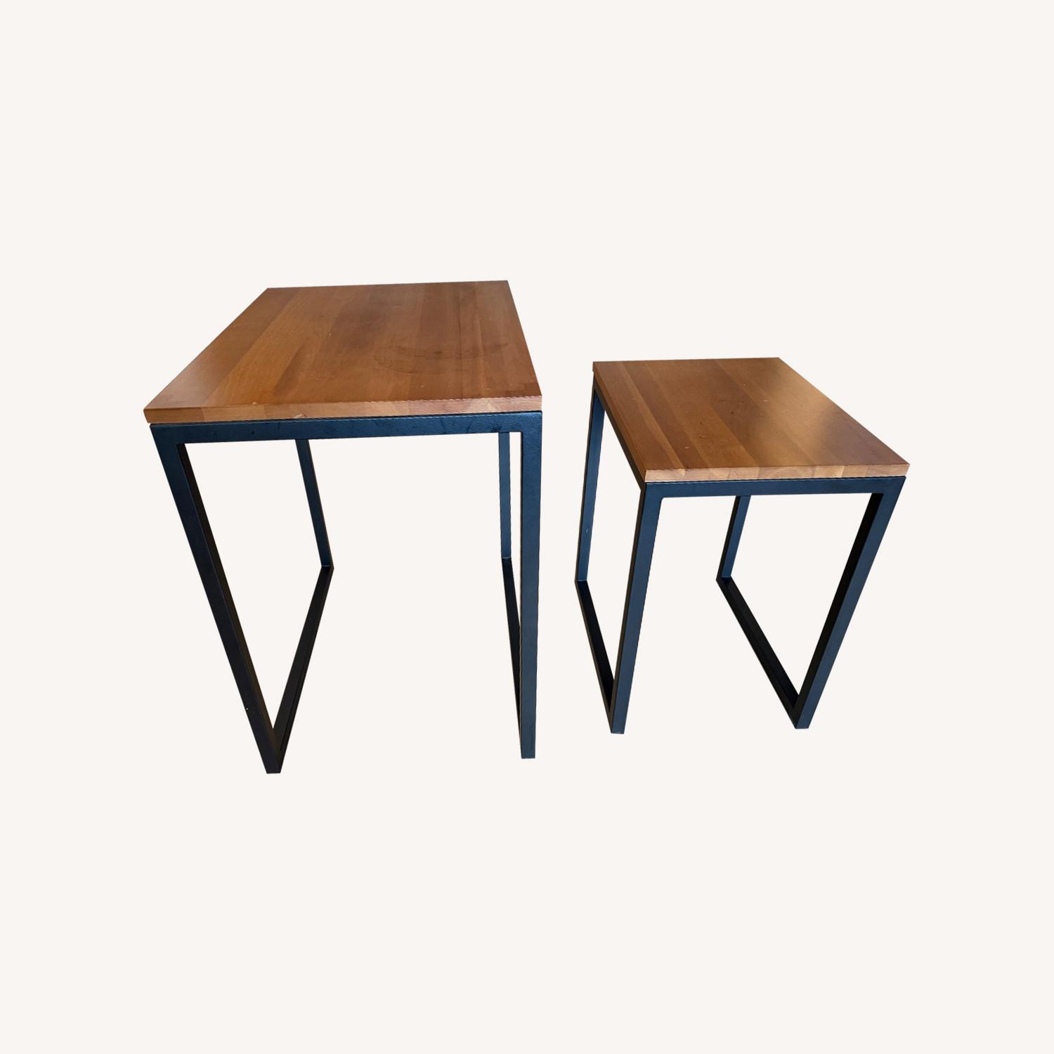 Ethan Allen Dark Brown Wood Side Tables - image-0