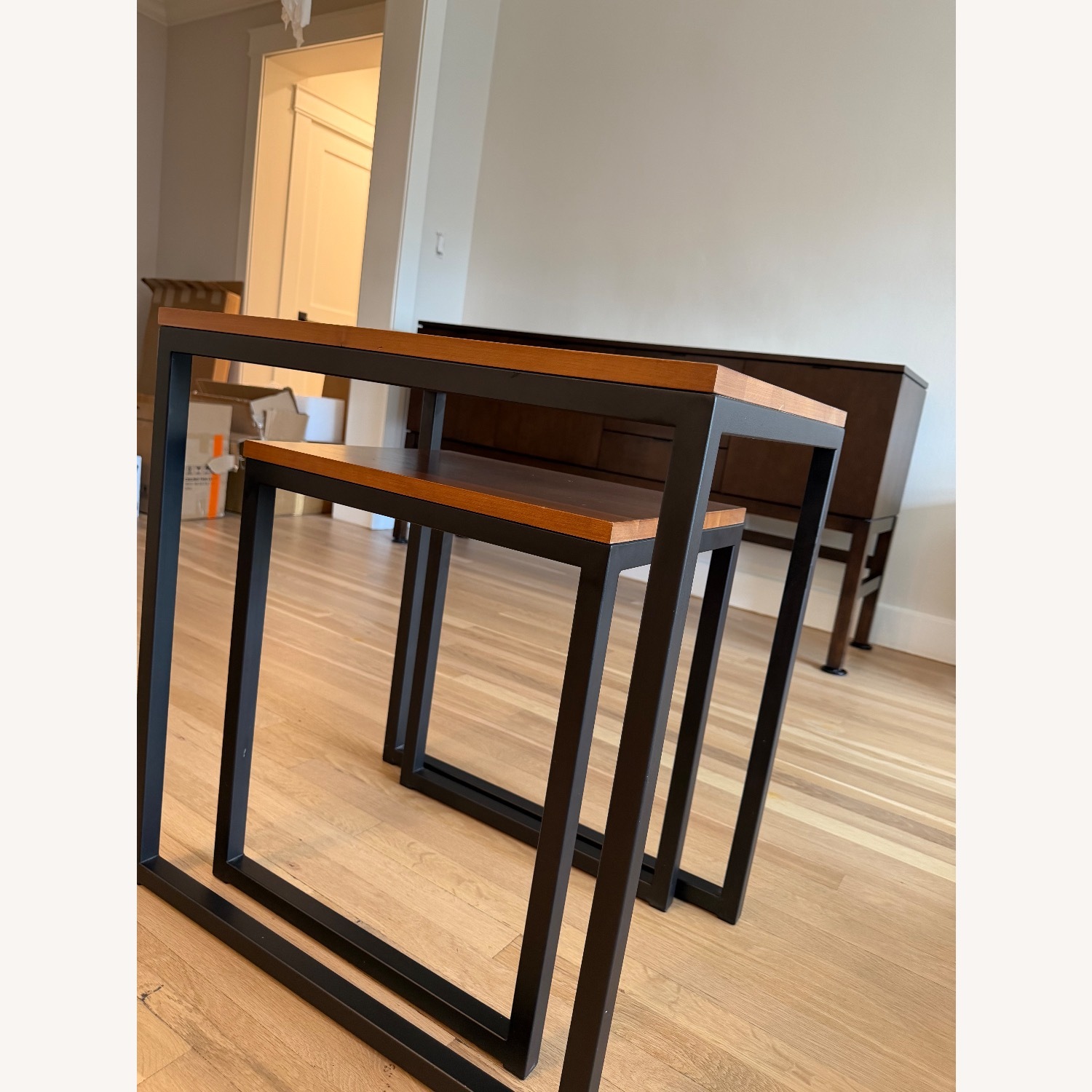 Ethan Allen Dark Brown Wood Side Tables - image-2