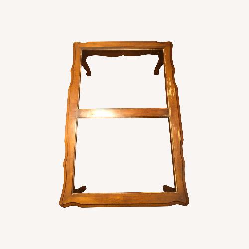 Used Antique Wood Table with Glass Top for sale on AptDeco