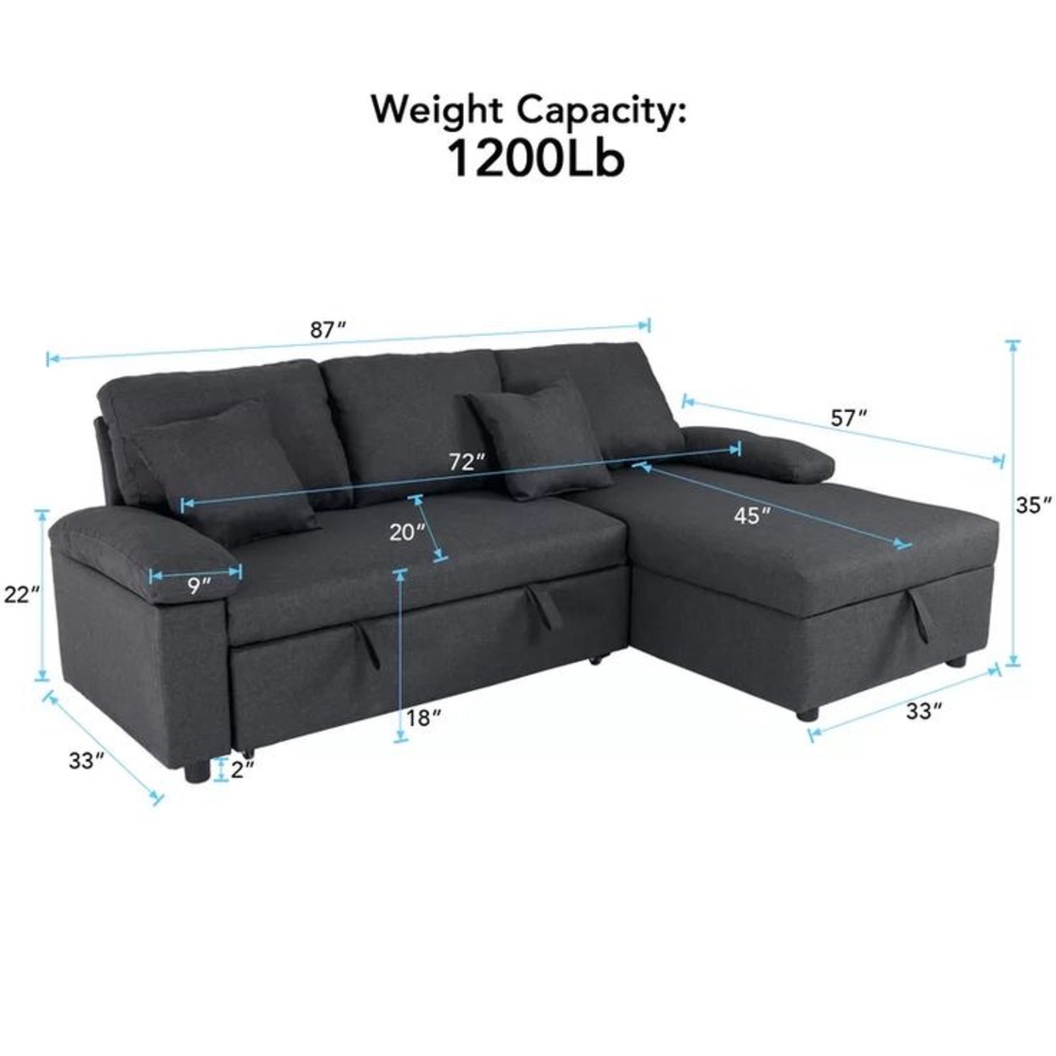 Mercury Row Sleeper Sofa - image-1
